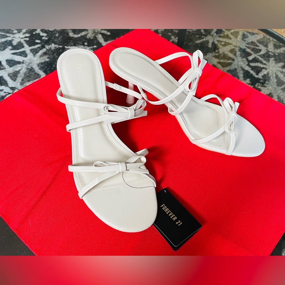 Forever 21 Cream Strappy Sandals Elegant Design